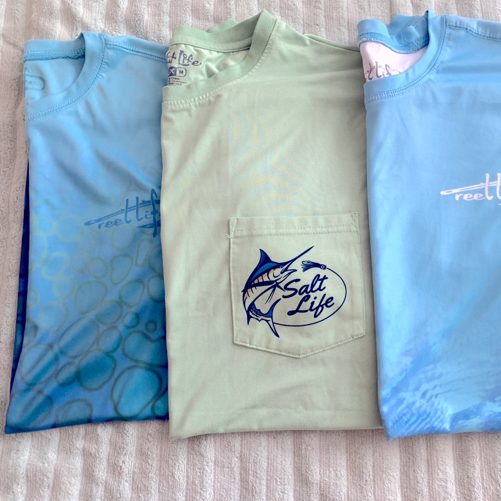 Reel Life  & Salt life Shirt L,M, XL in a set of 3